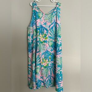 Lilly Pulitzer Pink and Blue Tropical Dress